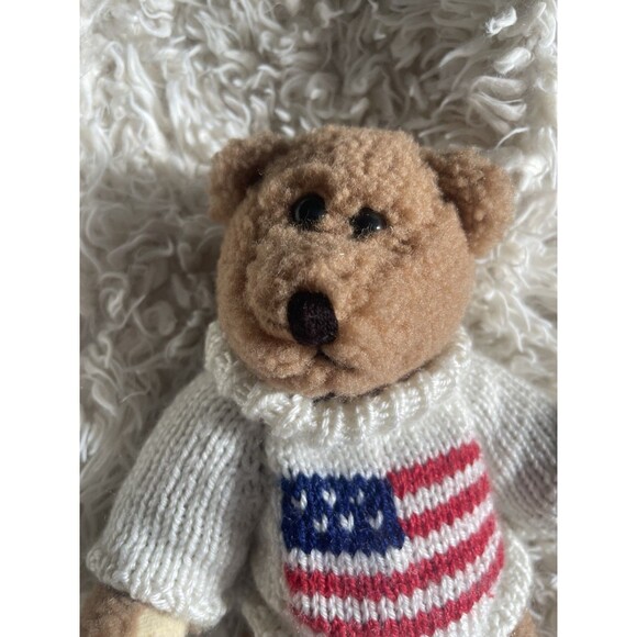 Vintage Berkeley Design Jointed Teddy Bear With America Sweater 1995 - Picture 3 of 7
